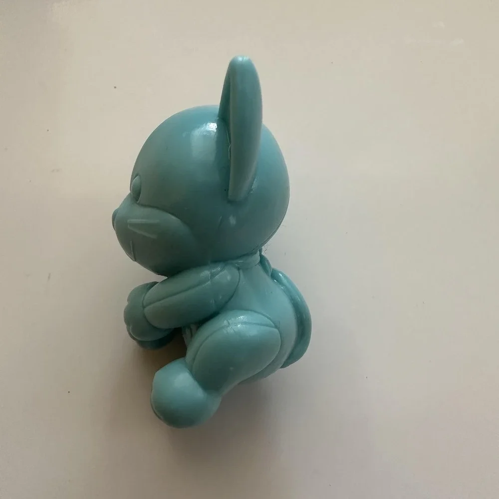 Raising Cane's Chicken Fingers Blue Dog Figure Toy Mini Plastic Kids Promo